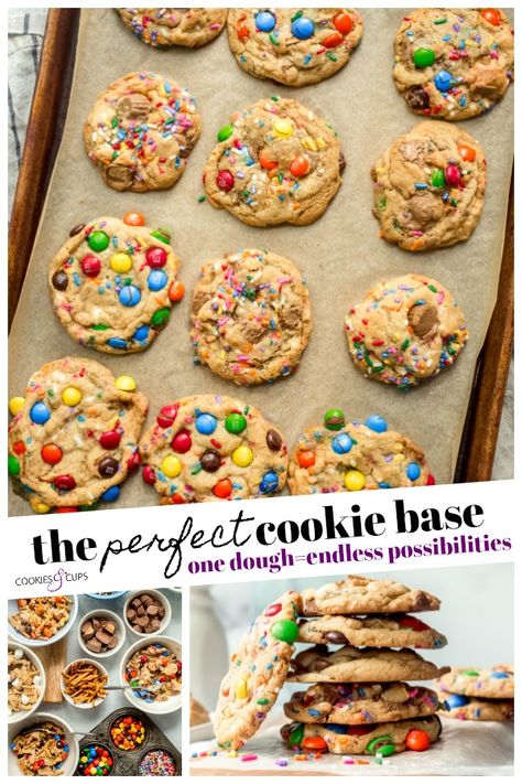 Bulk Cookies, Cookie Base Recipe, Cookies And Cups, The Perfect Cookie, Cookie Dough Recipe, Cookie Base, Basic Cookies, Crazy Cookies, Cookies Easy