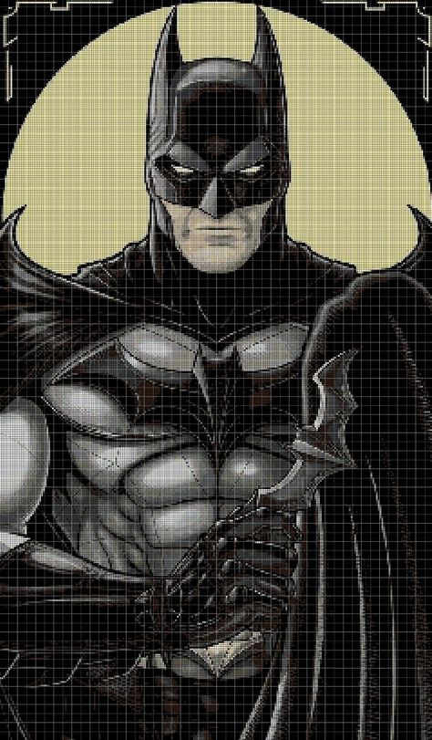 Pixel Art Pattern Batman, Batman Cross Stitch, Batman Embroidery, Digital Computer, Pixel Beads, Marvel Comics Superheroes, Pixel Crochet, Cross Stitch Animals, Plastic Canvas Crafts