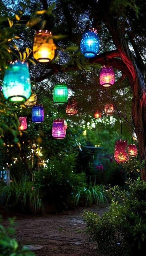 Ramzan Image, Lantern Photography, Colorful Lanterns, Unique Lights, Hanging Paper Lanterns, Photoshop Backgrounds Backdrops, Outdoor Fairy Lights, Burst Of Color, Iphone Wallpaper Stills