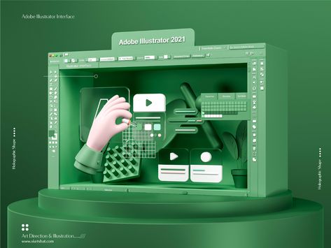 Adobe Illustrator 3D interface on Behance 3d Board Design, Illustrator 3d, Animation Software, Anime Designs, 3d Studio, Animation Tutorial, Graphic Design Background Templates, Box Packaging Design, 3d Artwork