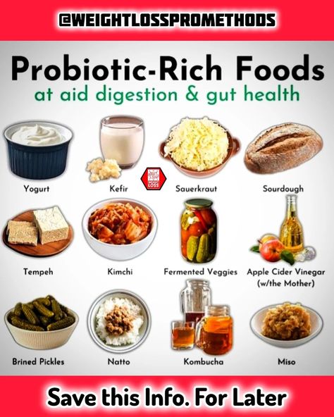 🌱 Boost Your Gut Health with Probiotic-Rich Foods! 🌱 Did you know that a healthy gut is key to better digestion, a stronger immune system, and even weight loss? 🥗 Incorporating probiotic-rich foods into your diet can significantly enhance your digestive health, promoting a balanced gut microbiome. From yogurt and kefir to kimchi and sauerkraut, these foods are power-packed with good bacteria that aid digestion and improve overall health. ✨Swipe through these options and find ways to inc... Pre And Probiotic Foods, Gut Microbiome Foods, Gut Microbiome Diet, Microbiome Foods, Microbiome Diet, Good For Digestion, Healthy Liver Diet, Fermented Kimchi, Fermented Veggies