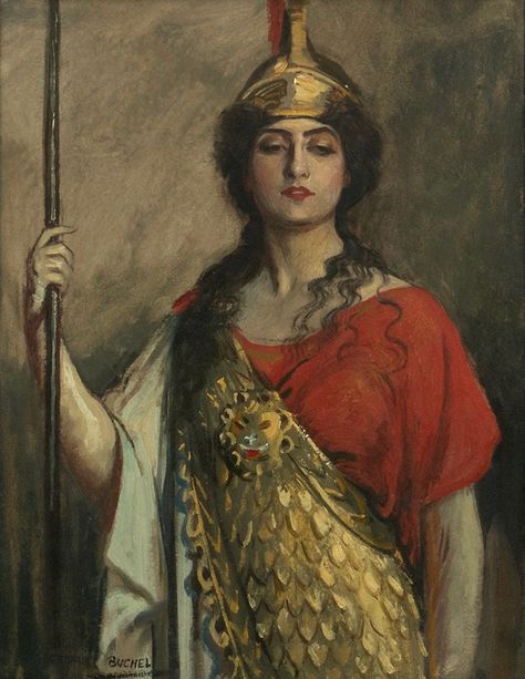 Constance Collier as Pallas Athene by Charles Buchel Athena Aesthetic, Mythology Paintings, Greek Paintings, Vintage Foto's, Istoria Artei, Greek Gods And Goddesses, Greek And Roman Mythology, Greek Mythology Art, Athena Goddess