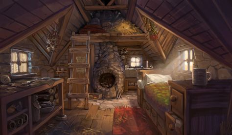 - Spring — Blender Cloud Fantasy House, Room Concept Art, Interior Concept Art, Room Concept, Fantasy Rooms, Interior Room, Hobbit House, Interior Design Concepts, Fantasy Places