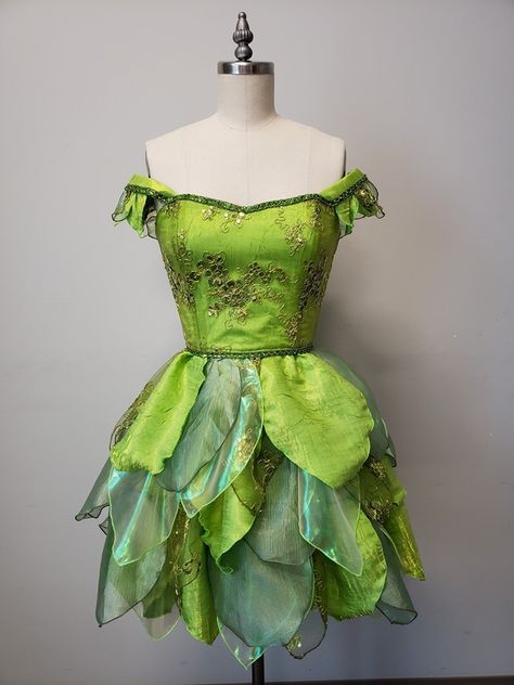 Tinker Fairy, Fairy Costume Diy, Tinkerbell Dress, Tinkerbell Costume, Tinker Bell Costume, Modesty Panel, Princess Cosplay, Fairy Dresses, Corset Back