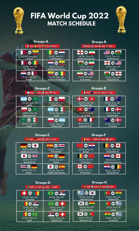 Fifa World Cup Schedule, Football World Cup 2022, World Cup Schedule, Fifa Qatar, Soccer Cup, World Cup Live, Football Cups, Word Cup, World Cup Match