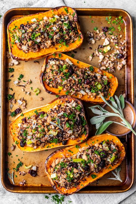 Easy Squash Recipes, Stuffed Delicata Squash, Butternut Squash Rice, Best Butternut Squash Recipe, Stuffed Butternut Squash, Delicata Squash Recipe, Stuffed Butternut, Mashed Butternut Squash, Squash Boats