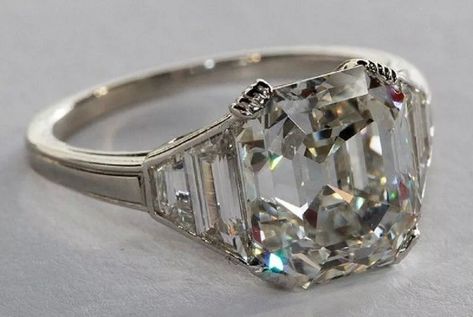 GIA Certified Platinum Asscher Cut 3.60 Carat Diamond Engagement Ring VVS1 | eBay