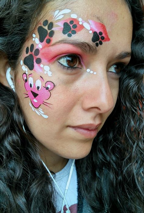 Face painting pantera rosa Pink Panther Face Paint, Paint 2024, Panther Face, Zoo Project, Face Paintings, Pink Panther, Pink Panthers, Facepaint, Eye Design