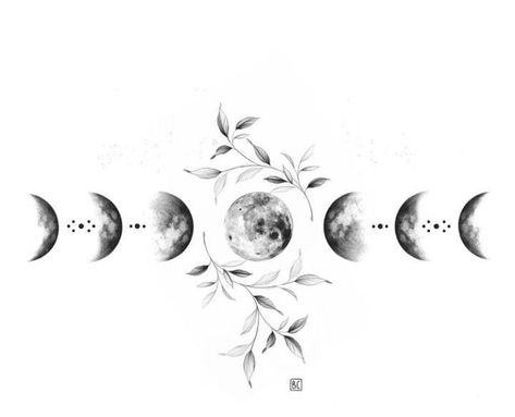 Moon Y2k, Tattoo Sonne, Moon Phases Tattoo, Tattoo Moon, Tattoo Thigh, Moon Tattoo Designs, Spine Tattoos, Dream Tattoos, Elegant Tattoos