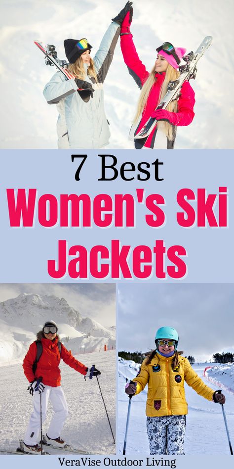 A ski jacket is one of the most important pieces of ski gear you own because no matter what kind of skiing you enjoy best, you want to be comfortable all day. If you are a lady shredder looking for a new jacket or have a dear ski-loving sister in your life, this article is for you. Here’s everything you need to know about choosing the best women’s ski jackets as well as our top picks to help you narrow down your choices. Women’s Ski Jacket, Ski Coats For Women, Ski Style Women, Ski Gear Women, Womens Ski Coat, Snow Jackets Women, Ski Outfit For Women, Ski Trip Outfit, Women Ski Jacket