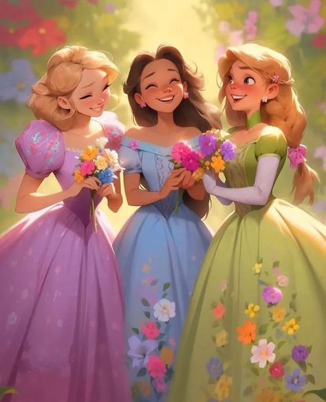 3 Friends Dp, Disney Kızları, Doll Wallpaper, Best Friend Drawings, Best Friends Cartoon, Friends Illustration, Disney Princess Fan Art, Female Biker, Easy Love Drawings