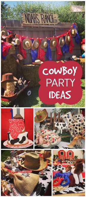 What a fun cowboy themed first birthday party! See more party ideas at CatchMyParty.com! Cowboy Party Ideas, Rodeo Birthday Parties, Cowboy Theme Party, Wild West Party, Western Birthday Party, Rodeo Party, Party Ideas For Kids, Cowboy Birthday Party, Cowboy Baby Shower