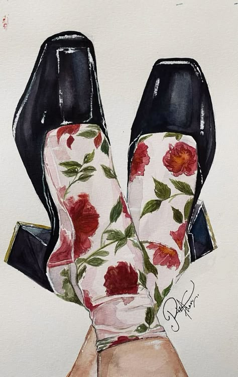 Fashion Art Wallpaper, Vintage Watercolor Art, Shoes Design Sketches, Fashion Illustration Shoes, Watercolor Fashion Illustration, Silhouette Mode, Fashion Paintings, Fashion Illustration Watercolor, Shoes Illustration