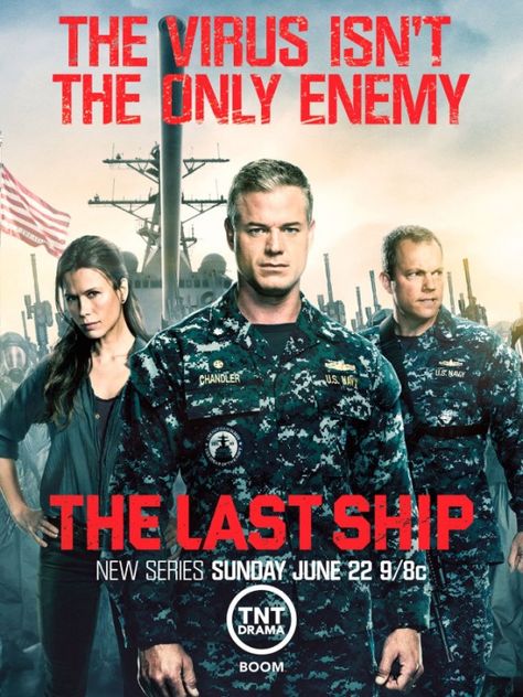 The Last Ship begins with a global catastrophe that nearly wipes out the world’s population. Because of its positioning, the Navy destroyer USS Nathan James avoids falling victim to the devastating tragedy. But now the crew and its captain must confront the reality of their new existence in a world where they may be among the few remaining survivors. Travis Van Winkle, Rhona Mitra, Adam Baldwin, Devious Maids, Eric Dane, The Last Ship, Hemlock Grove, Ship Poster, Great Tv Shows