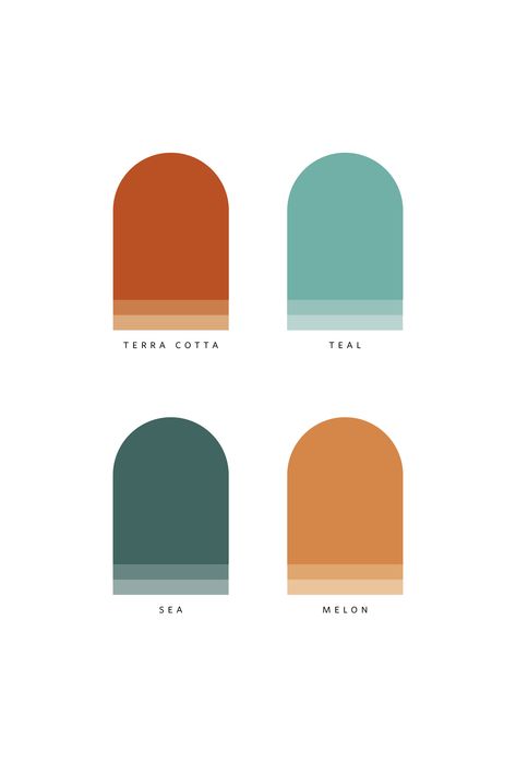 Copper Color Palette Colour Schemes, Blue Teal Orange Color Palette, Color Palette Blues And Oranges, Turquoise And Rust Color Palette, Seafood Color Palette, Teal And Orange Branding, Teal And Terracotta, Teal Branding Colour Palettes, Teal Colour Scheme