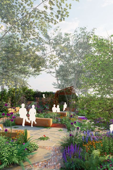 Chelsea 2024: A guide to the Octavia Hill Garden Garden designer Ann-Marie Powelll is creating this year's Octavia Hill garden for the RHS Chelsea Flower Show 2024.  What would Octavia do? That’s the question Ann-Marie Powell asked herself in October 2022, when the National Trust chose her to create an exuberant, contemporary show garden inspired by Octavia Hill (1838-1912), a founder of the charity. Hill Garden, Rhs Chelsea Flower Show, Garden On A Hill, Great Works Of Art, Palace Garden, Landscape Construction, Children's Garden, Coastal Gardens, Landscape Design Plans