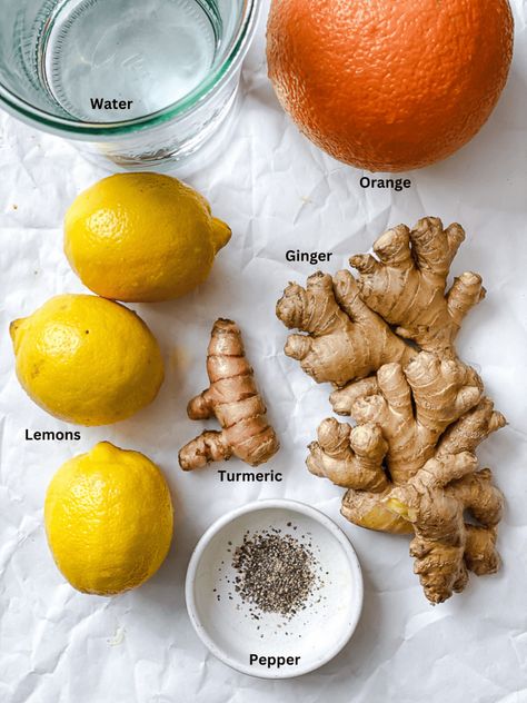 These Lemon Ginger Turmeric Shots are so easy to make and incredibly healthy! Whip them up in just 15 minutes and enjoy all week long! Make these Lemon Ginger Turmeric Shots today! Lemon Ginger Turmeric Shots, Ginger Shot Benefits, Metaboost Recipes, Ginger Turmeric Shots, Healthy Shots, Lemon Ginger Turmeric, Health Shots, Ginger Shot Recipe, Lemon Shots