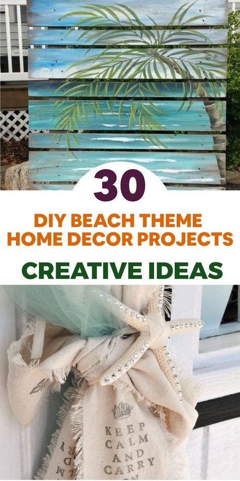 Transform your living space into a coastal oasis with these charming DIY beach-themed decor projects. Embrace the beach vibes by creating a stunning gallery wall featuring framed prints of seashells, starfish, and ocean views arranged in an aesthetically pleasing display. Add a touch of seaside sophistication to your walls with a nautical rope mirror crafted by wrapping a plain mirror frame with thick jute or sisal rope. Diy Nautical Decor Bedroom, Seashell Decoration Ideas, Coastal Diy Decor Projects, Diy Boho Beach Decor, Easy Diy Beach Decor, Diy Nautical Decor Bathroom, Coastal Wall Art Ideas, Diy Beach House Decor, Beach Themed Crafts Diy