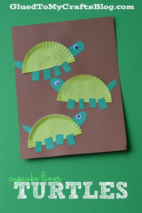 Kid Craft Ideas, Letter T Crafts, Reptile Crafts, Turtle Craft, Cupcake Liner Crafts, Turtle Crafts, T Craft, Alphabet Crafts, Kid Craft