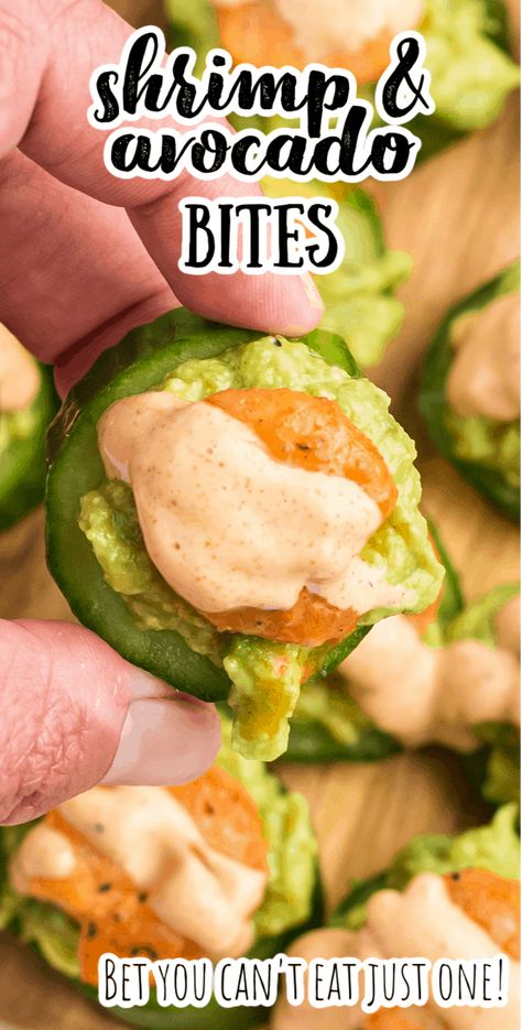 Cold Shrimp Avocado Cucumber Appetizer - Feels Like Home™ Avocado Cucumber Shrimp Appetizers, Shrimp Avocado Cucumber Bites, Shrimp Cucumber Bites, Shrimp Bites, Cold Shrimp, Recipes To Make With Kids, Low Carb Shrimp, Cucumber Appetizers, Shrimp Appetizer