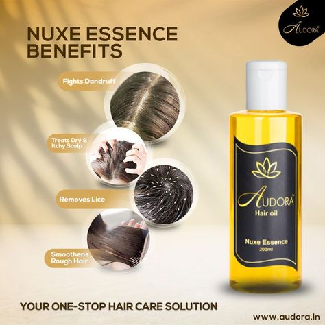 Don't fret about dry, flaky, and itchy scalp. Use Audora's Nuxe Essence herbal oil instead! Our botanical hair oil works effectively against dandruff, roughness, frizz, split ends, itchy scalp, and lice. A combination of vitamins, antioxidants, and antibacterial, as well as Omega-rich essential oils deeply nourish skin, leaving it smooth and rejuvenated. #audora #audoraproducts #hairoilsforgrowth #haircare Hair Oil Advertisement, Shampoo Advertising, Hair Advertising, Medical Website Design, Beauty Skin Quotes, Natural Hair Growth Oil, Digital Advertising Design, Dry Itchy Scalp, Cosmetics Mockup