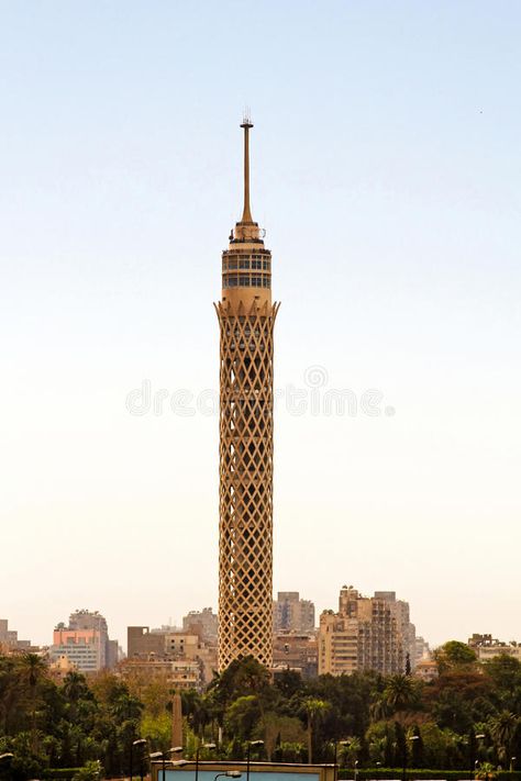 Cairo Tower. Landmark tower at Gezira island in Cairo Egypt , #AFFILIATE, #Landmark, #Tower, #Cairo, #tower, #Egypt #ad Egypt Landmarks, Grand Canyon Photography, Hoodie Website, Mountain Project, Arabic Architecture, Cairo Tower, Places In Egypt, English Project, Base Ideas