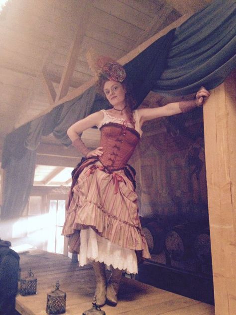 Jericho (2016) Western Saloon Dress, 1880s Fashion Women Wild West, Wild West Showgirl, Saloon Dress Old West, Brothel Aesthetic Western, Victorian Brothel Aesthetic, Saloon Girl Aesthetic, Wild West Aesthetic Outfit, Old Western Outfits