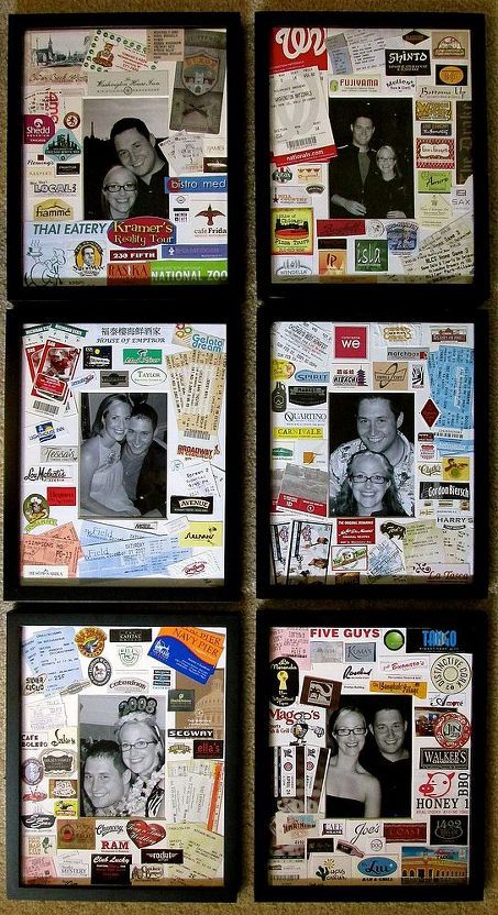 Collage Art Ideas, Travel Shadow Boxes, Collage Wall Art, Travel Collage, Travel Crafts, Framed Photos, Travel Keepsakes, Vacation Memories, Collage Frames