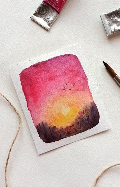 Samprity Ozah on Instagram: "This is for beginners, one wet on dry layer of paint is shown for making the colors more saturated. Sennelier l'aquarelle Watercolor on Chitrapat paper. #watercolor_daily #tutorial #artprocess #watercolor_art #artdemonstration #arttutorials #watercolordemo #easypaintings #watercolorforbeginners" Wet On Dry Watercolor Painting, Wet On Dry Watercolor, Wet On Wet Landscape Watercolor, Sunset Over Water Watercolor, Wet On Wet Watercolor, Wet Watercolor, Wet On Wet Painting, Art Demonstrations, Watercolor Beginner