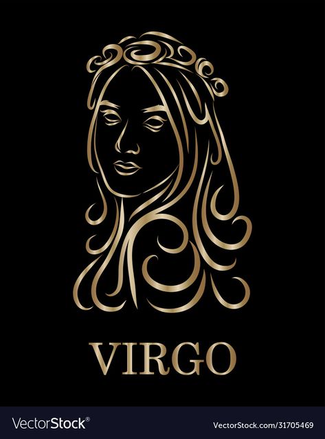 Virgo Logo, Zodiac Line Art, Virgo Queen, Imprimibles Paw Patrol, Virgo Symbol, Virgo Art, Golden Line, Desain Furnitur Modern, Line Vector