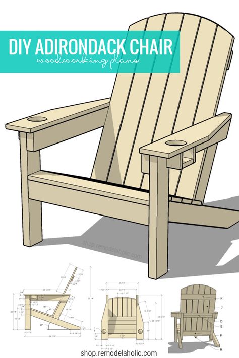 Build your own comfortable DIY Adirondack chair in just a couple of hours. These detailed woodworking plans are easy for beginners and contain all the information you need to build your own easy outdoor lounge chair for sitting around the fire or relaxing on the porch. Kids Adirondack Chair, Printable Woodworking Plans, Adirondack Chairs Diy, Outdoor Woodworking Plans, Christmas Crafts For Adults Diy, Halloween Decorations Outdoor Diy, Diy Halloween Decorations Outdoor, Diy Christmas Crafts For Adults, Crafts For Adults Diy