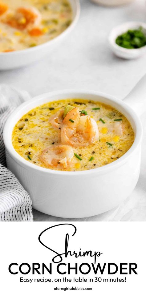 Shrimp And Corn Chowder, Shrimp And Corn Soup, Crab And Corn Chowder, Shrimp Corn Chowder, Shrimp Soup Recipes, Shrimp And Corn, Shrimp Corn, Seafood Soup Recipes, Shrimp Soup