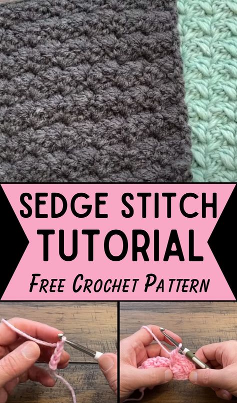 Free Crochet Sedge Stitch Tutorial Step By Step Sledge Stitch Crochet, Sedge Stitch Crochet Blanket, Sedge Stitch Crochet, Crochet Sedge Stitch, Amanda Crochets, Sedge Stitch, Baby Afghan Crochet Patterns, Textured Crochet, Crochet Crowd