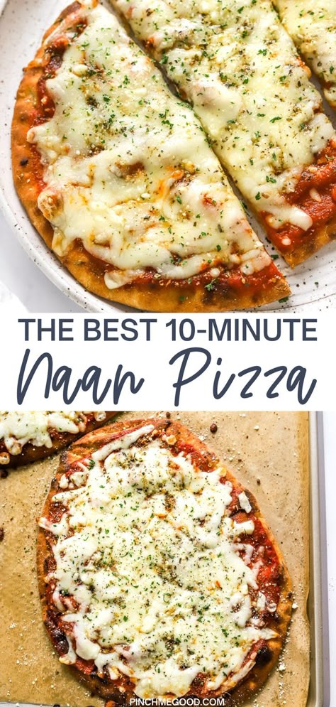 Naan Bread Pizza Recipe, Naan Pizzas, Naan Bread Pizza, Naan Pizza Recipes, Homemade Naan, Homemade Naan Bread, Naan Flatbread, Recipes With Naan Bread, Naan Pizza