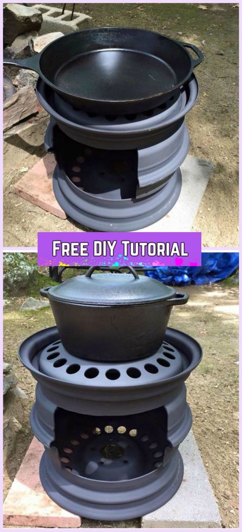 DIY Car Wheel Rim BBQ Grill Tutorial-Video Rim Fire Pit, Diy Wood Stove, Mustang Wheels, Car Wheels Diy, Diy Bbq, Wheel Decor, Car Wheels Rims, Bbq Pit, Diy Fire Pit