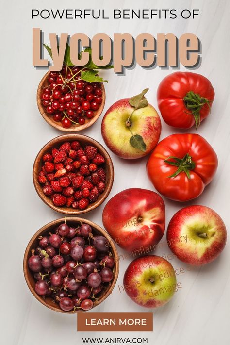 POWERFUL BENEFITS OF LYCOPENE Lycopene Rich Foods, Antioxidant Rich Fruits, Riboflavin Foods, Lycopene Foods, Lycopene Benefits, Vitamin Sources, Ancient Herbs, Antioxidant Foods, High Antioxidant Foods