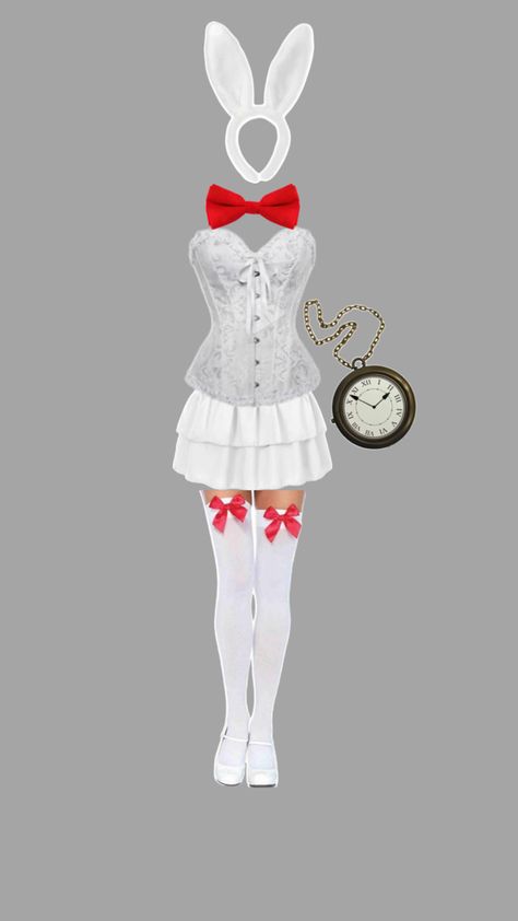 White Rabbit Costume, White Rabbit Costumes, Teenage Halloween Costumes, White Rabbit Alice In Wonderland, Rabbit Halloween, Spooky Halloween Costumes, Bunny Cosplay, Alice Cosplay, Rabbit Clothes