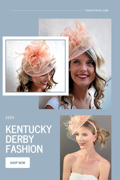 Step into the world of fashion and flair with our exclusive showcase of the Top 2024 Kentucky Derby Hats. Each masterpiece reveals a unique story and exudes an aura of excitement and elegance. From feathered fascinators to awe-inspiring wide brims, these hats are more than just accessories; they're the key to expressing your individuality. Join us at the style stakes and let your hat do the talking. Blush Pink Fascinator, Diy Fascinator, Kate Middleton Hats, Kentucky Derby Fashion, Ivory Fascinator, Derby Fashion, Tea Hats, Kentucky Derby Fascinator, Oversized Hat