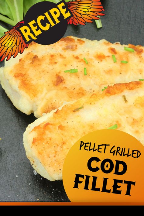 Pellet Grilled Cod Fillet.  This smoked cod fillet is lightly breaded then cooked on the pellet grill.  So much flavor, perfectly baked, and absolutely delicious.  This recipe is so easy you’ll never BBQ fish any other way!  #cod #BBQ #pelletgrill Traeger Cod Recipes, Cod On Pellet Grill, Fish On Traeger, Treager Fish Recipes, Smoked Cod Fillets, Fish On Pellet Grill, Fish On The Smoker, Smoked Cod Traeger, Traeger Fish Recipes