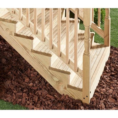 Severe Weather 5-Step Pressure Treated Pine Deck Stair Stringer in the Outdoor Stair Stringers department at Lowes.com Deck Stair Stringer, Wood Stair Treads, Deck Balusters, Stairs Stringer, Southern Yellow Pine, Exterior Stairs, Wood Steps, Outdoor Steps, Stairs Design Modern