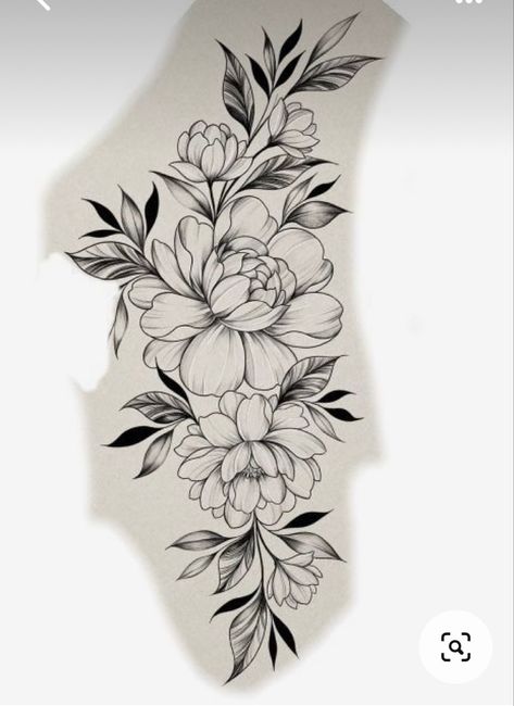 Flower Hip Tattoos, Peony Flower Tattoos, Hip Tattoo Designs, Floral Thigh Tattoos, Hip Thigh Tattoos, Muster Tattoos, Flower Tattoo Shoulder, Floral Tattoo Sleeve, Tatuaje A Color