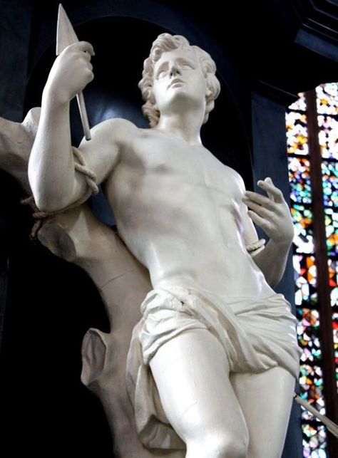 St. Sebastian was one of the victims of the persecutions of Diocletian. Palomo Spain, Classic Sculpture, St Sebastian, Greek Statues, Rennaissance Art, Empire Romain, Greek Sculpture, Body Reference Poses, Human Poses Reference