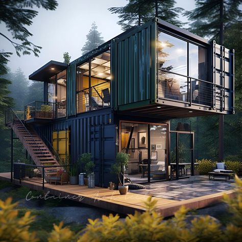 Download Multiple Container Home Plans included in the E-book✅ Container Home Guide + Plans🛍 [LINK IN BIO @containerhomesdaily… | Instagram Shipping Container Plans, Seacan Homes, Beautiful Mountain View, Alternative Homes, Container Home Plans, Container Restaurant, Shipping Container Home Designs, Industrial Home Design, Shipping Container House Plans