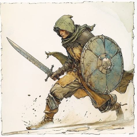 Character Design Thumbnails, Shield Character Design, Ranger Character Art, Shield Character, Warrior Reference, Art Medieval, 다크 판타지, Knight Art, Bd Comics