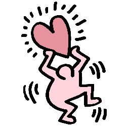 Keith Haring, A Drawing, A Heart, Pink