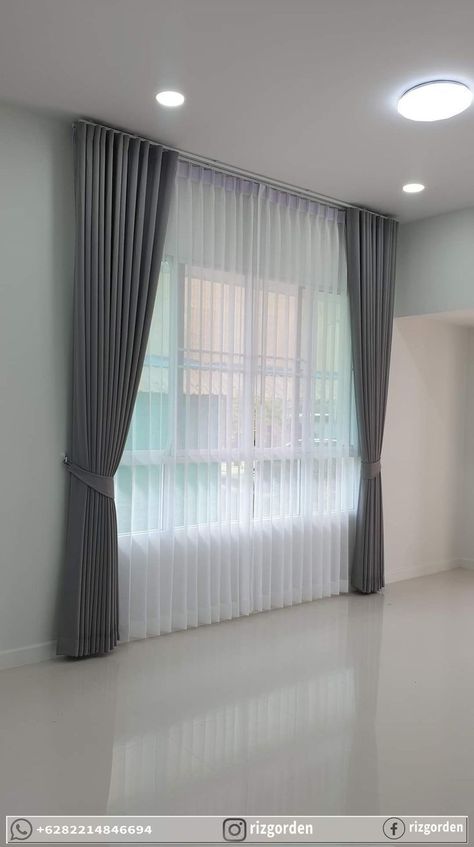 Grey And White Curtains Living Room, Small Living Room Window Ideas, Curtain Ideas For Bedroom Modern, Modern Bedroom Curtain Ideas, Grey Living Room Curtains, Stylish Curtains Living Rooms, Grey And White Curtains, Luxury Curtains Living Room, Contemporary Window Treatments