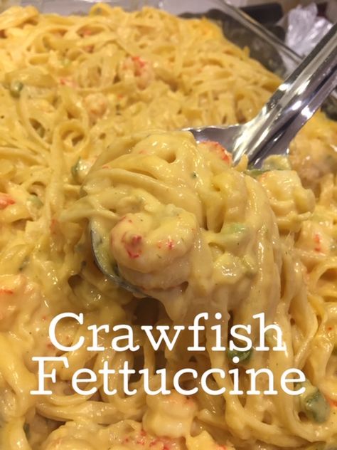 Crawfish Pastalaya, Crawfish Fettuccine Recipes, Crawfish Alfredo Pasta, Crawfish Fettucine Recipe Louisiana, Crawfish Pasta Recipes, Crawfish Fettucine Recipe, Crawfish Casserole, Crawfish Fettuccine, Seafood Fettuccine