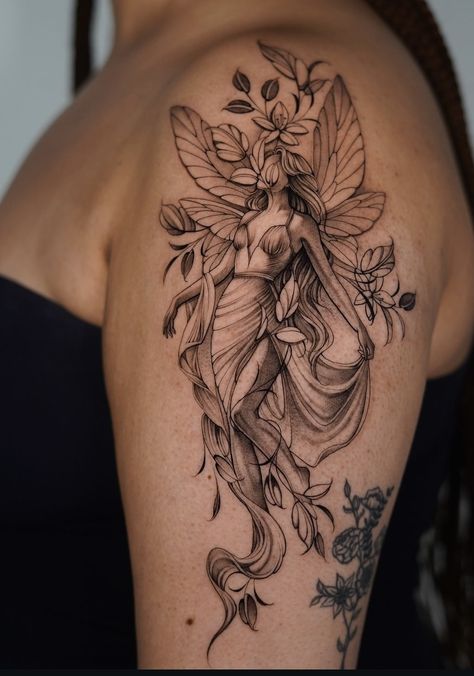 Tattoo Brazo Mujer, Nature Tattoo Ideas, Bite Mark, Earthy Tattoos, Cool Nature, Mother Nature Tattoos, Dragon Tattoo For Women, Fairy Tattoo Designs, With Girlfriend