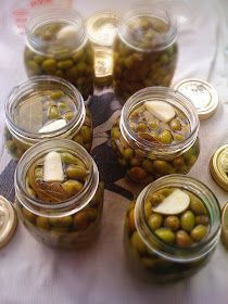 Alessandra Zecchini: Picking, treating and preserving olives in brine, and olives marinated in olive oil and herbs Greek Salad Ingredients, Olive Oil Benefits, Pickled Olives, Marinated Olives, Brine Recipe, Food Gardening, Olive Recipes, Fruit Preserves, Fresh Oregano