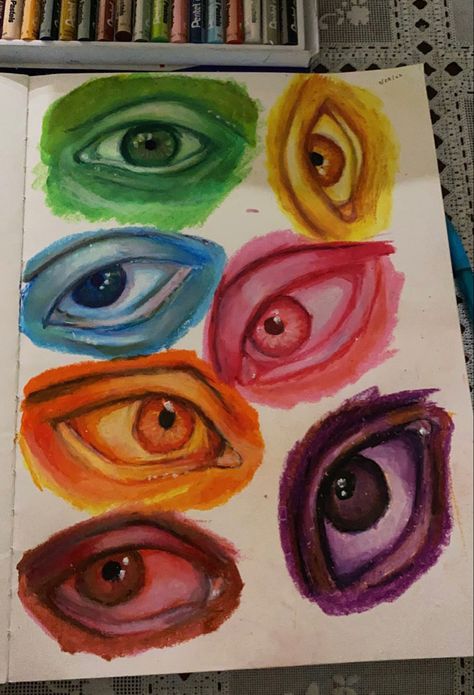 Draw An Eye, Simple Draw, My Art Style, An Eye, Art Project, Oil Pastel, The Rules, Art Style, Art Painting